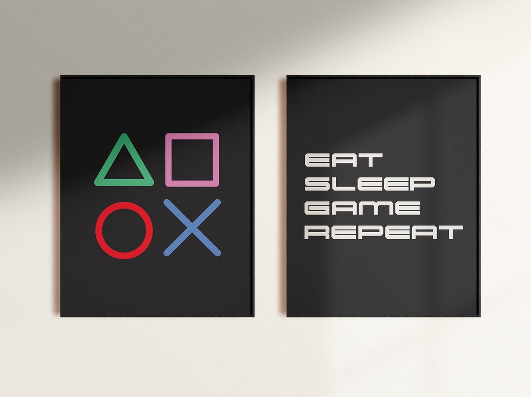 Gaming Wall Art Prints, Digital Print, Game Room Wall Decor, Set of 2