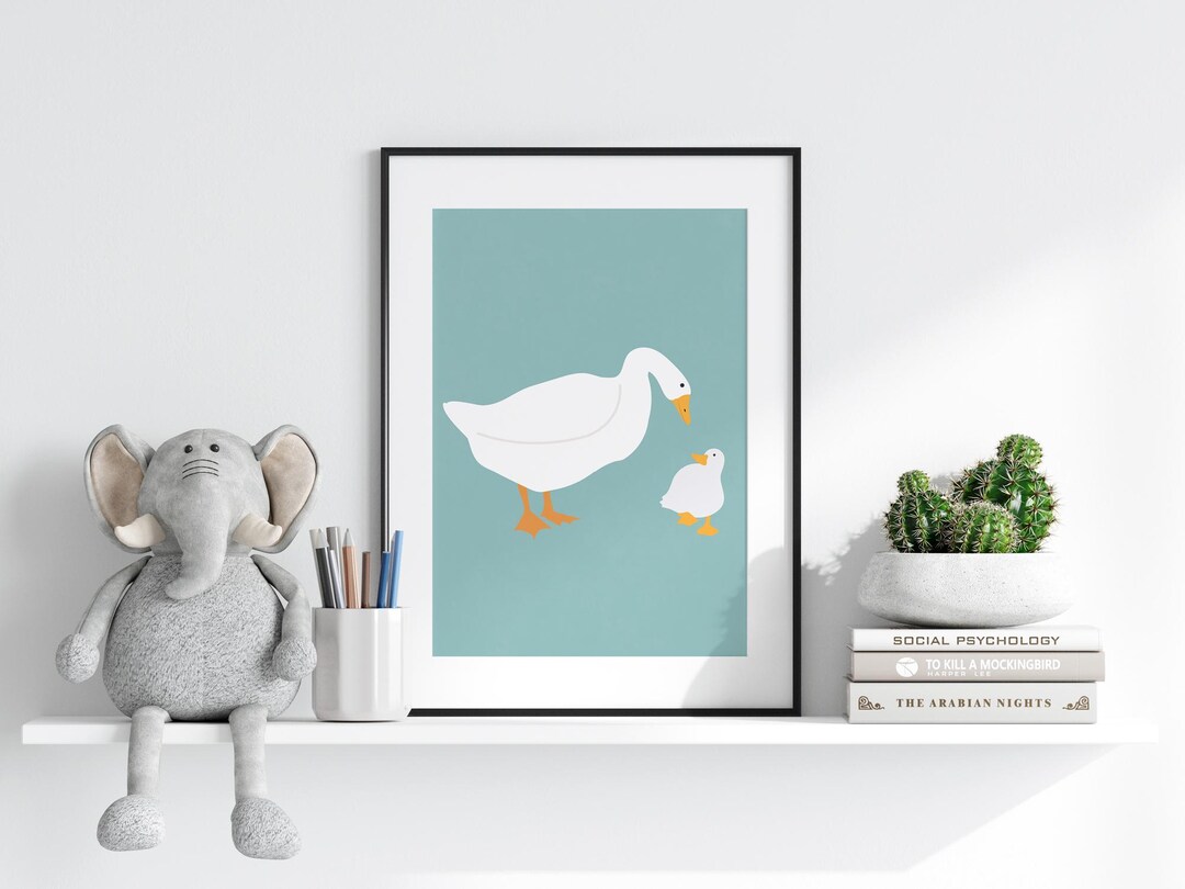 Cute Goose Print, Digital Printable Poster, Neutral Nursery Wall Decor ...