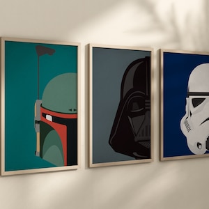 Minimalist Helmet Set: Sci-Fi Wall Art Prints (Digital Download)