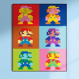 Mario Gaming poster, Wall Decor, Digital Prints,Video Game Room Poster, Modern Pop art, preppy poster, Man Cave Wall art, Mario art