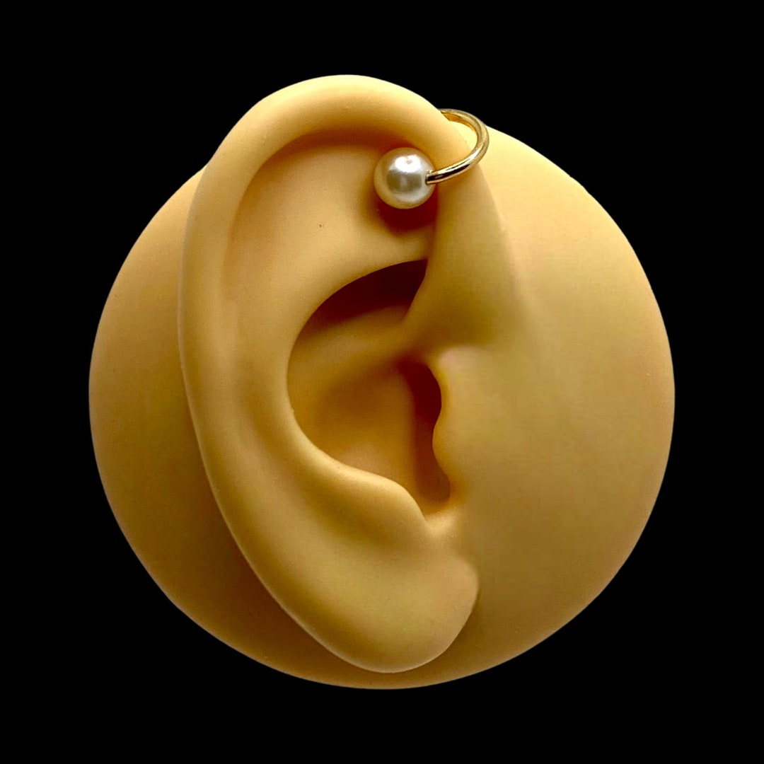 18k Gold Filled Pearl Ear Cuff Etsy