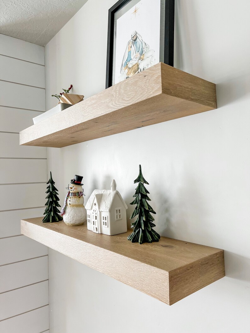 Engineered White Oak Floating Shelves Etsy