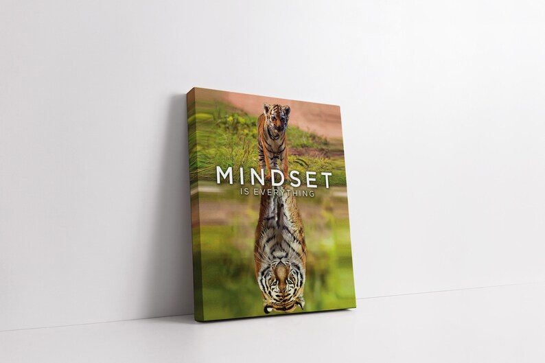 Mindset is Everything Tiger Wall Art Office and Gym Decor Etsy
