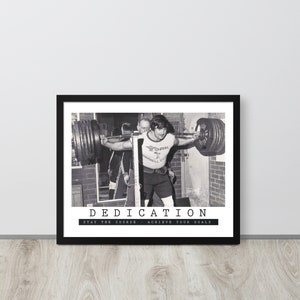 Motivational Poster Wall Art, Dedication, Framed Poster For Gym, Artwork Wall Decor For Hustle, Workout, Bodybuilding, Fitness, Powerlifting