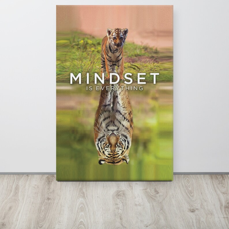 Mindset is Everything Tiger Wall Art Office and Gym Decor Etsy
