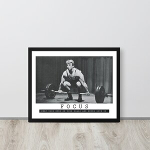 Workout Motivational Poster Wall Art, Framed Poster For The Gym, Artwork Wall Decor For Hustle, Workout, Bodybuilding, Fitness, Powerlifting