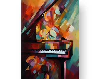 Póster de piano | Póster de piano abstracto | Arte | Decoración de pared colorida | Póster de alta calidad | Perfecto para músicos | Resumen 1