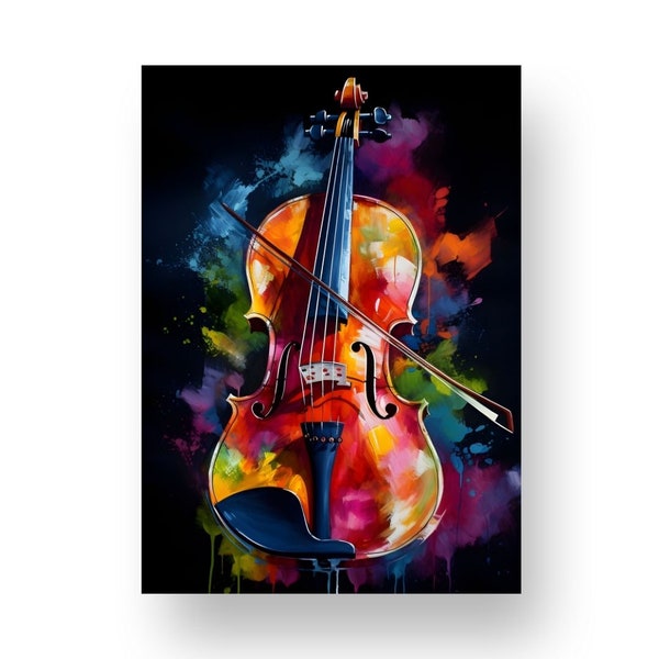 Affiche de violon | Affiche abstraite de violon | Violoniste | Art | Décoration murale | Affiche de haute qualité | Parfait pour les musiciens | Résumé 2