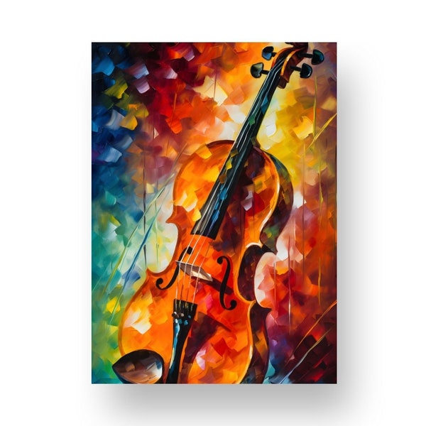 Affiche de violon | Affiche abstraite de violon | Violoniste | Art | Décoration murale | Affiche de haute qualité | Parfait pour les musiciens | Résumé 3