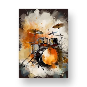 Poster della batteria | Poster astratto della batteria | Batteria | Arte | Decorazione murale | Poster di alta qualità | Perfetto per i musicisti | Estratto 1