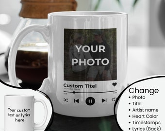 Custom Music Mug | Music Player Mug | Mug With Photo | Song Player | Personalized Mug | Customizable Mug | Music Song Mug