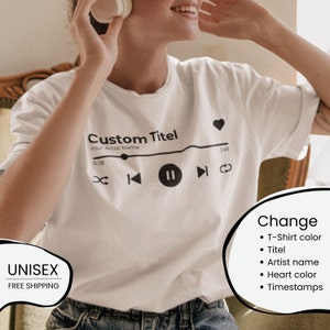 Custom Music T-Shirt | Music Player T-Shirt | Shirt With Song | Unisex | Personalized T-Shirt | Customizable T-Shirt | Music Song Shirt