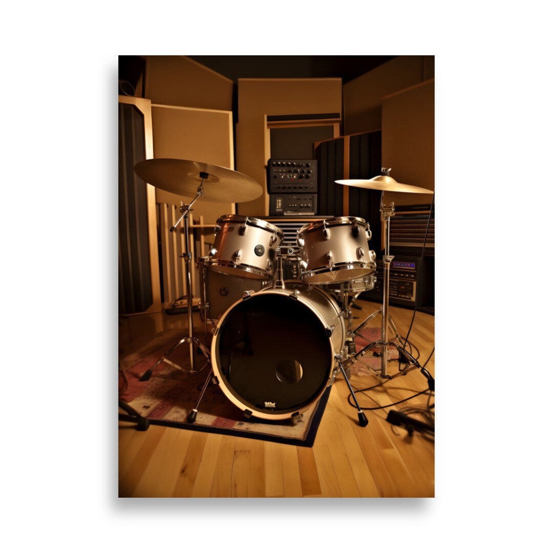 Drums Poster Minimalistic Drum Kit Poster Wall Art - Etsy