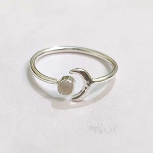 Moon Round Bezel Ring blank, Round Cabochon, Cab Resin Glue Pad Breast Milk, DIY jewelry supplies, build your ring, diy ring