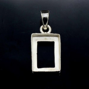 925 Sterling Silver Rectangle Pendant Setting,6x4mm-25x20mm For Pear Gemstone, Blank Pendant Setting, Bezel Pendant Setting ,Bezel For Resin