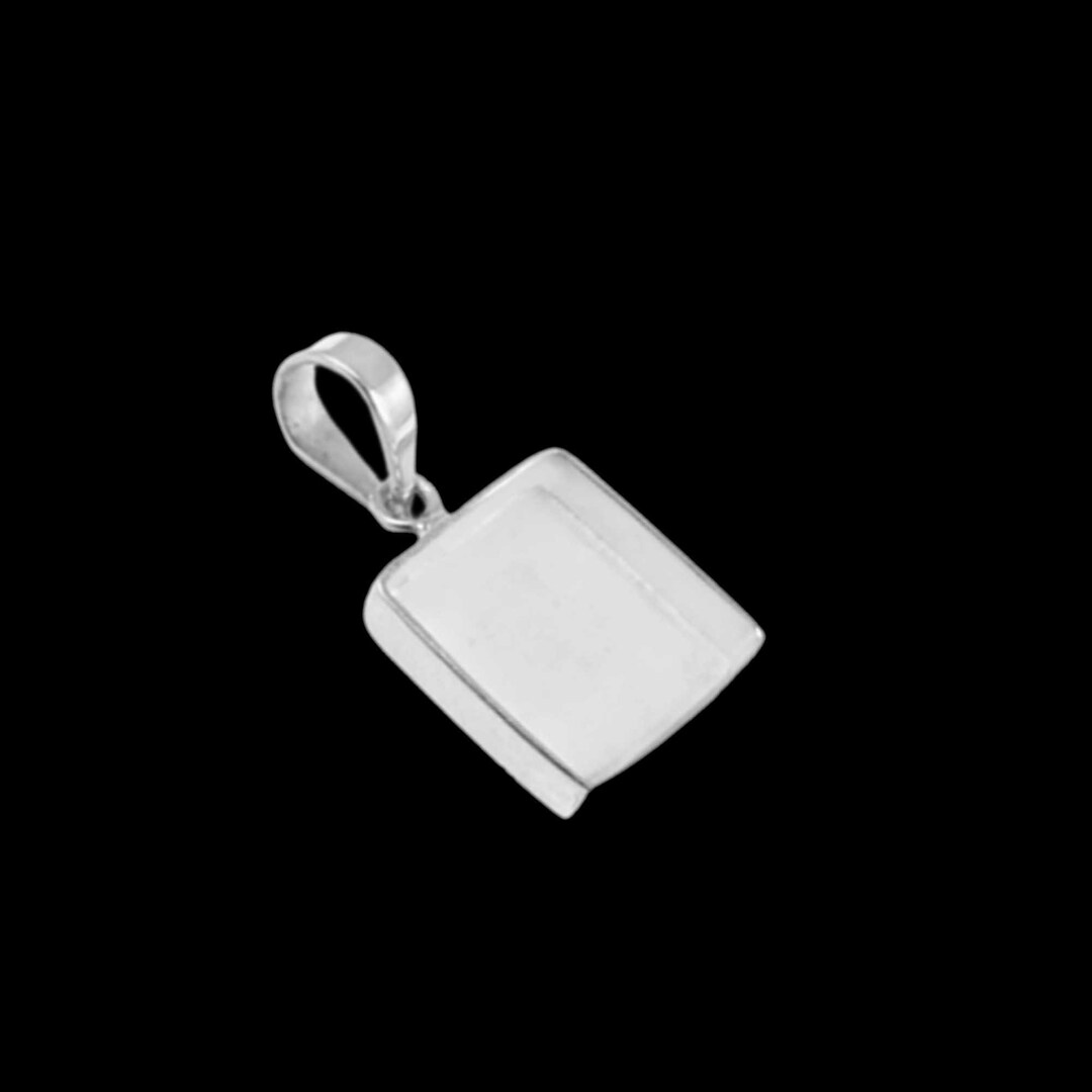 Square Bezel Pendant Blank Mounting, Wholesale Blanks, Silver Bezel Pendant Setting, DIY Jewelry