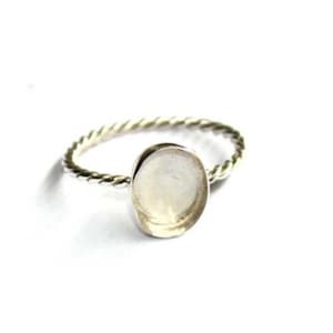 925 Silver Rope Oval Bezel Ring blank, Oval Cabochon, Resin, Breast Milk, DIY jewelry supplies, build your ring, wholesale jewelry, diy ring