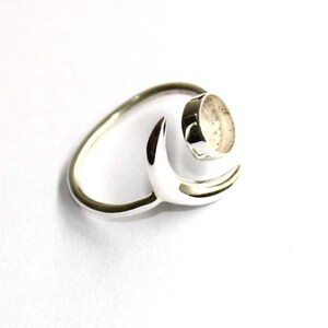 Moon 3mm Round Bezel Ring blank, Round Cabochon, Cab Resin Glue Pad Breast Milk, DIY jewelry supplies, build your ring,diy ring