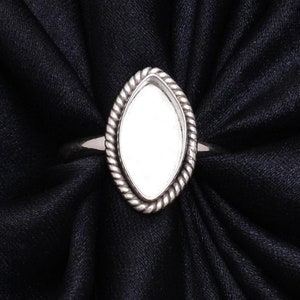 925 Sterling Silver Marquise roped Ring, 6x3mm-30x15mm Marquise Ring, Breast Milk, DIY jewelry supplies, Completely Handmade Ring Setting