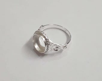 925 Sterling Silver Round Ring, 925 Silver For Round Shape Gemstone, Ring Bezel Setting, Bezel Round Ring Setting Cup, Bezel for Resin