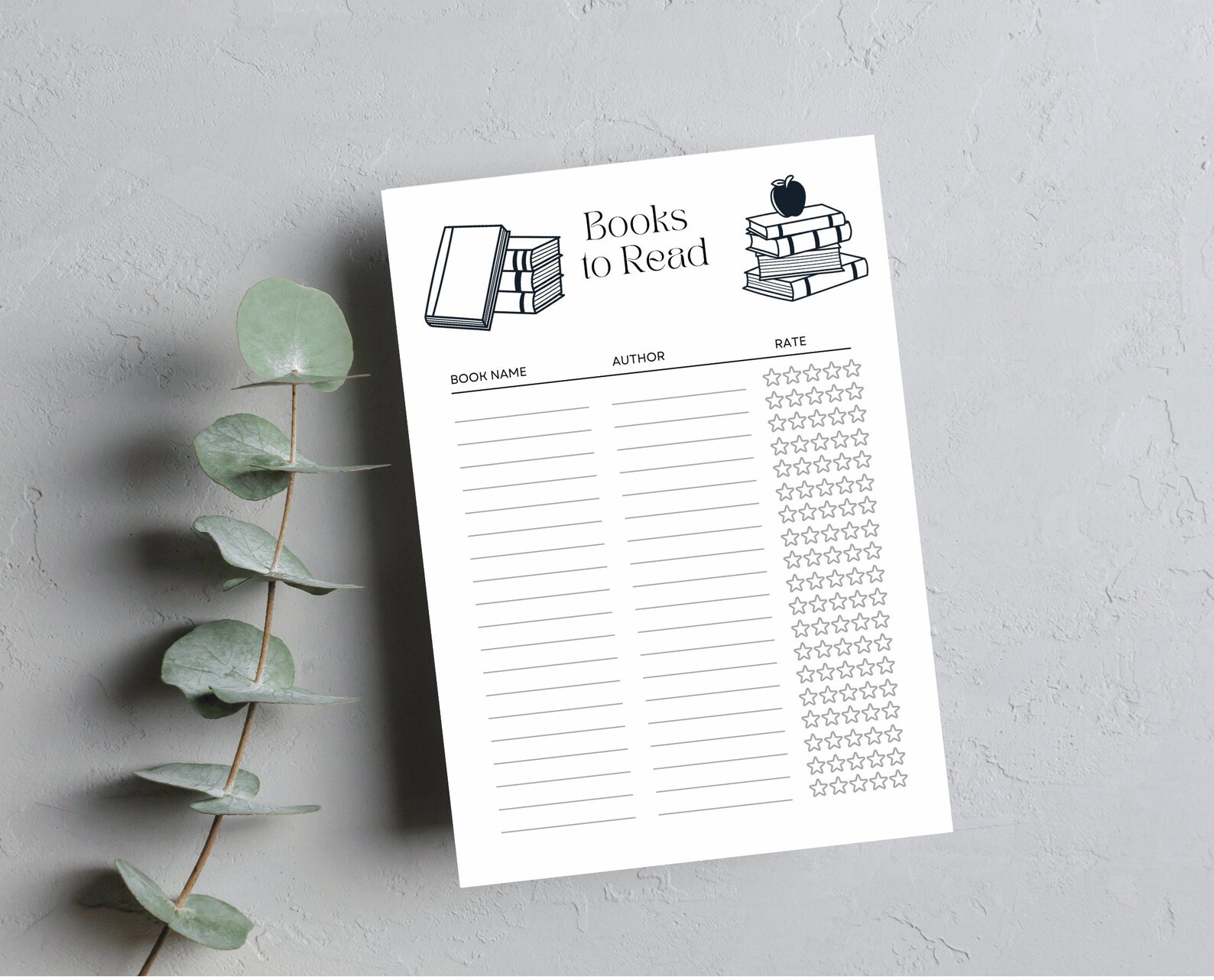 Illustrated Books to Read List Page, Printable PDF, A4/A5/ Us Letter ...