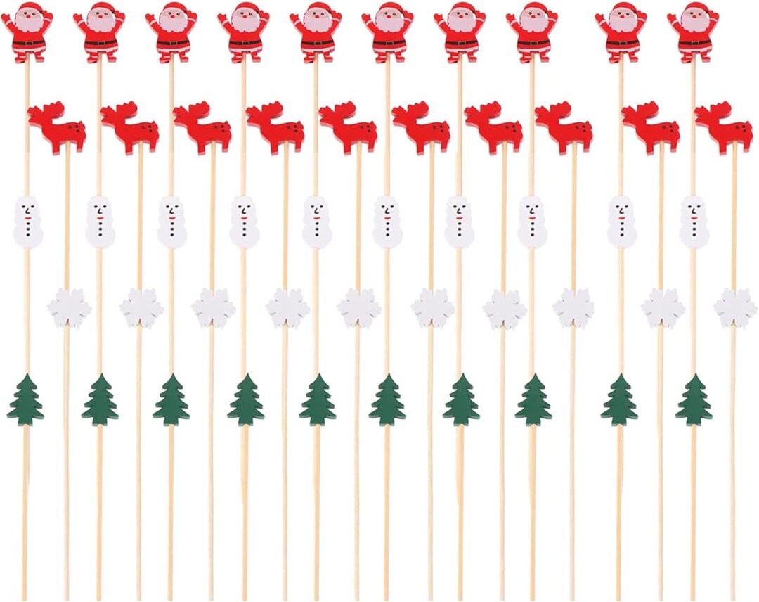 100pcs Christmas Cocktail Picks Handmade Wooden Fruits Pick Etsy