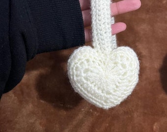 Crochet heart earmuffs