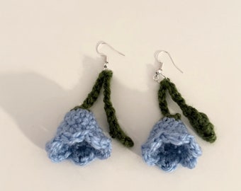 Crochet bluebell earrings