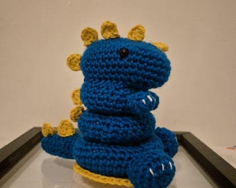 Crochet dino stacking toy