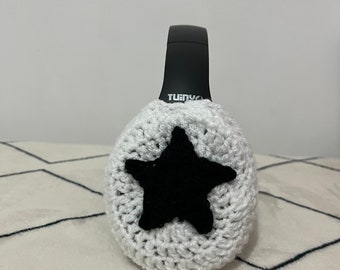 Crochet star headphone cover