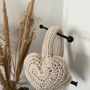 Crochet heart earmuffs