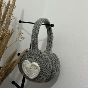 Crochet heart earmuffs