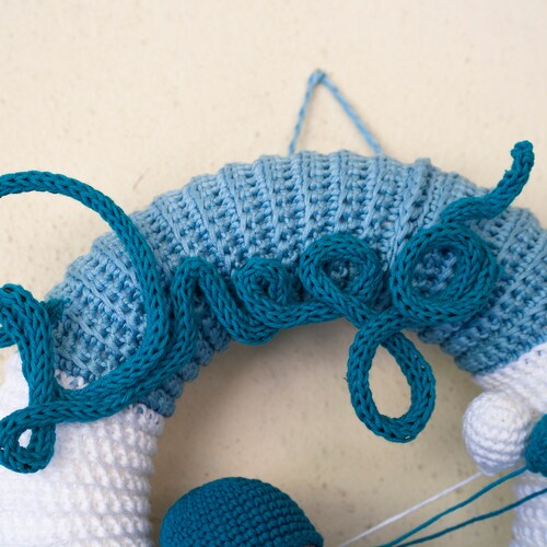 Garland bow custom birth , shops Crochet, Birth Wreath, Baby , Baby Sleeping Girl , Flower , Butterfly, Name Tricotin
