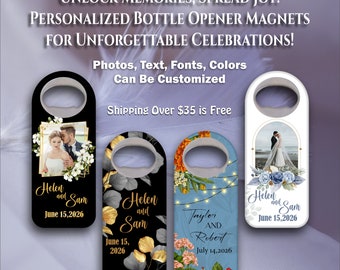 Favores personalizados para bodas y eventos - Imanes para abrebotellas personalizados