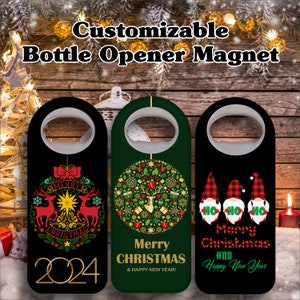 Feestelijke flesopenermagneten voor Kerstmis en Nieuwjaar
