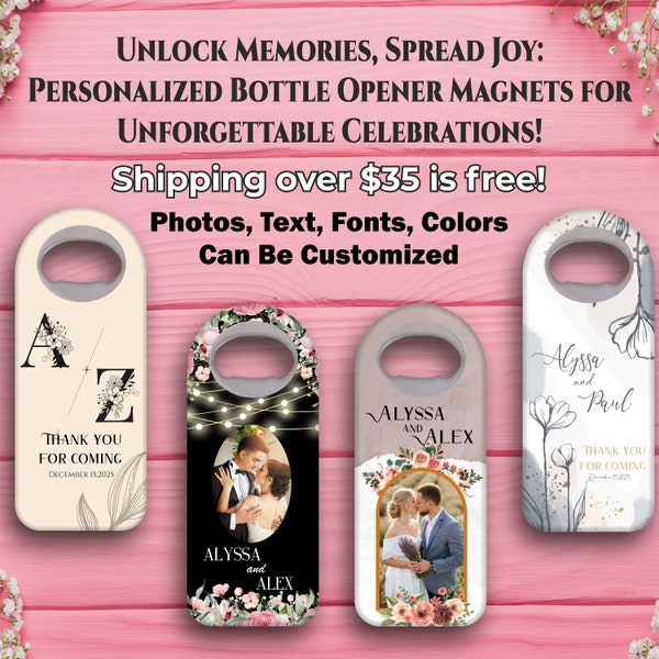 Personalisierte Flaschenöffner Magnet: Benutzerdefinierte Hochzeit & Event Favor