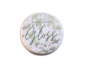 Pear & Elderflower Thread Gloss - Summer Blend Scented Beeswax/Vegan Soy Conditioner - for cross stitching and embroidery