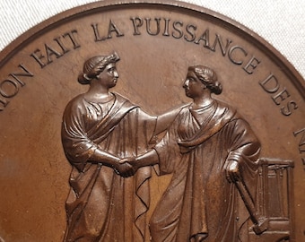 old french agriculture Lyon historical medal by Montagny 50mm