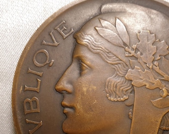 Médaille Bronze Exposition Coloniale Océanie - Sculpteur Mouroux 32 Mm