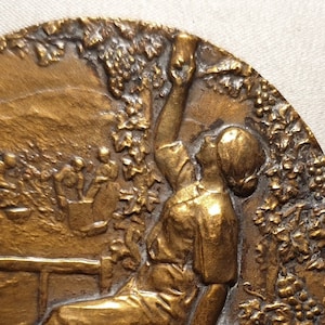 1975 French bronze Art Medal award Wine fair