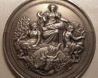 old French agriculture medal 50mm Honor award Normandy