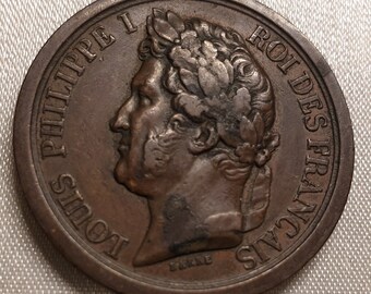 1842 Louis Philippe 27mm historical medal Duc Orléans horse prince royal