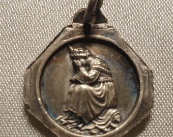 Pray for us Notre Dame Salette French religious tiny 15mm pendant medal