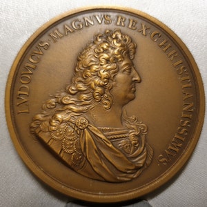 Louis XIV Paris mint 63mm bronze art medal Dunkirk fortified