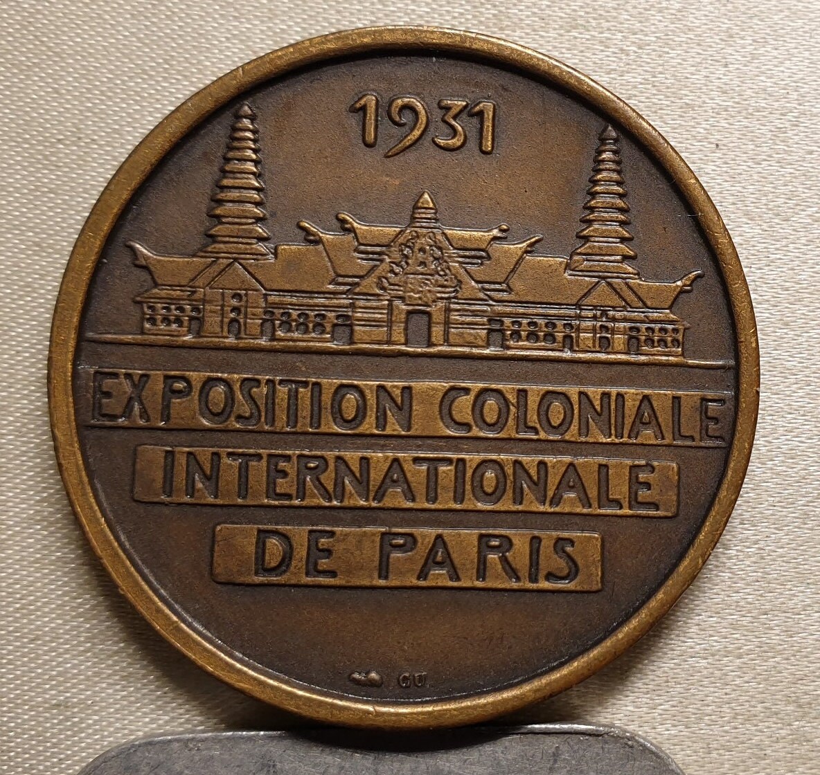 MEDAILLE EN BRONZE Oceanie Exposition Coloniale Internationale Paris