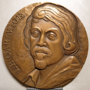 Le Caravage Caravaggio Michel Angelo medaille Italian painter French bronze art by Bloc