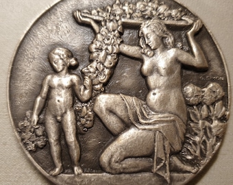 Vintage Naughty Nudists - Nude Art Medal - Etsy