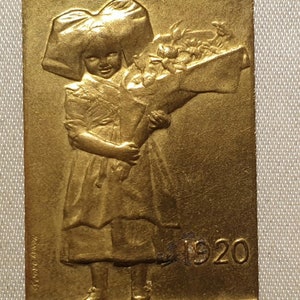 1920年 ボヌフェット ママン ピース フランス家族の日 メダル 子供用 花 38 mm