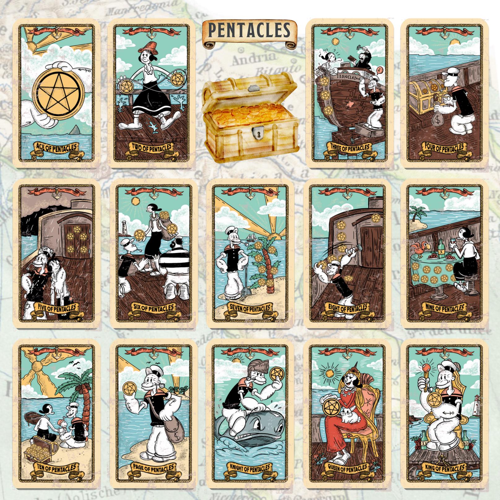 一名様限定♥Sailor's Arcana ポパイタロット Sailor's Arcana - Tarot Deck Inspired by Popeye and Olive Oyl - Etsy