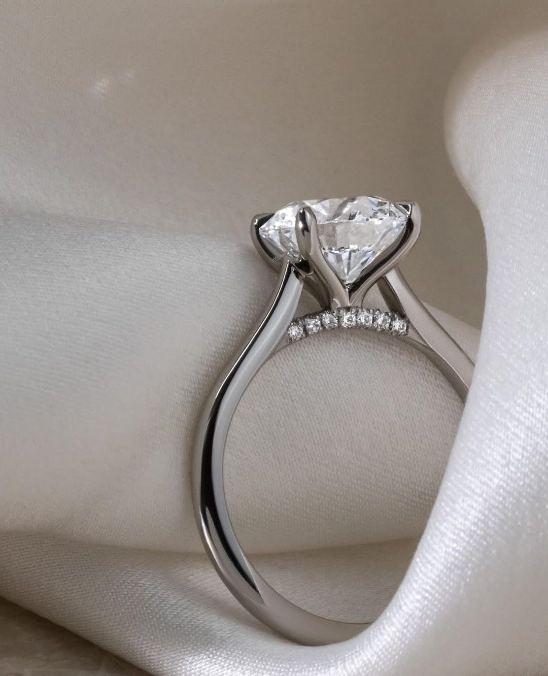 Moissanite ring. Moissanite Engagement Ring, Round Solitaire Ring,14k Solid Gold Ring, Anniversary Gift Ring, Bridal Ring, Personalized Gift